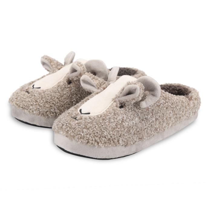 totes toasties® Mens Goat Novelty Mule Slipper Grey Extra Image 2
